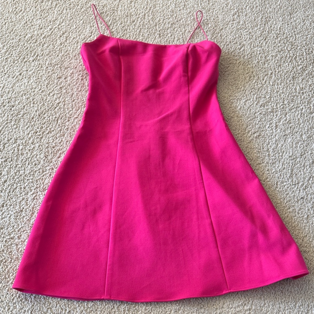 Likely- Vibrant Pink Spaghetti Strap Dress